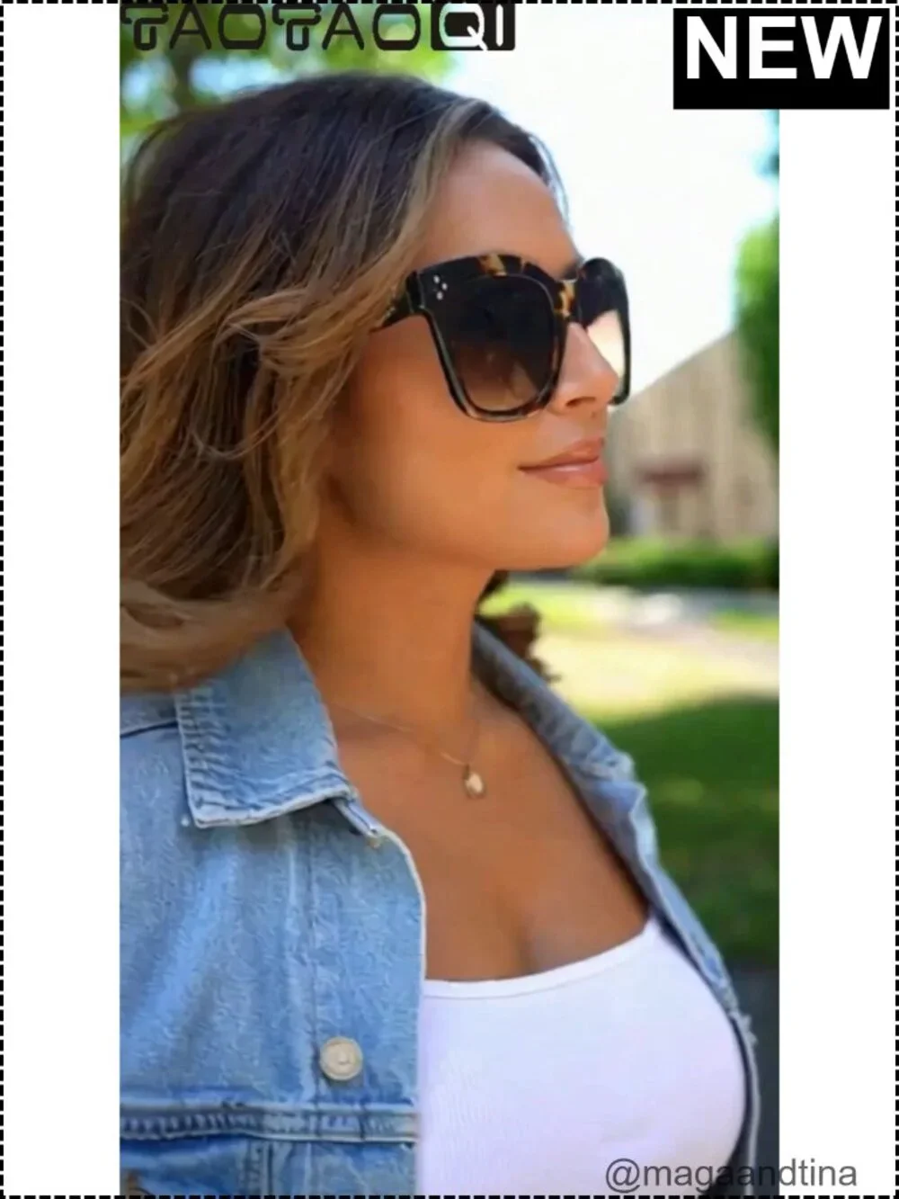 Oversized Square Sunglasses UV400 Protection Retro Design
